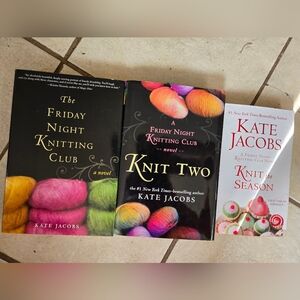 The Friday Night Knitting Club Book 1 & 2 + Knit The Season Lot Kate Jacobs